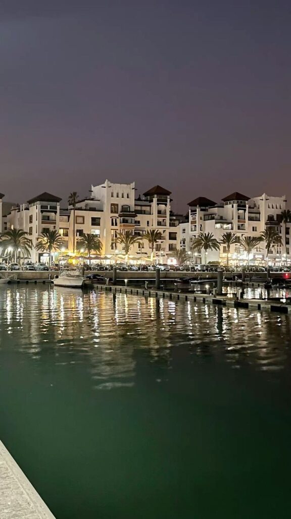 Agadir Marina at Night – Coastal Charm in Morocco